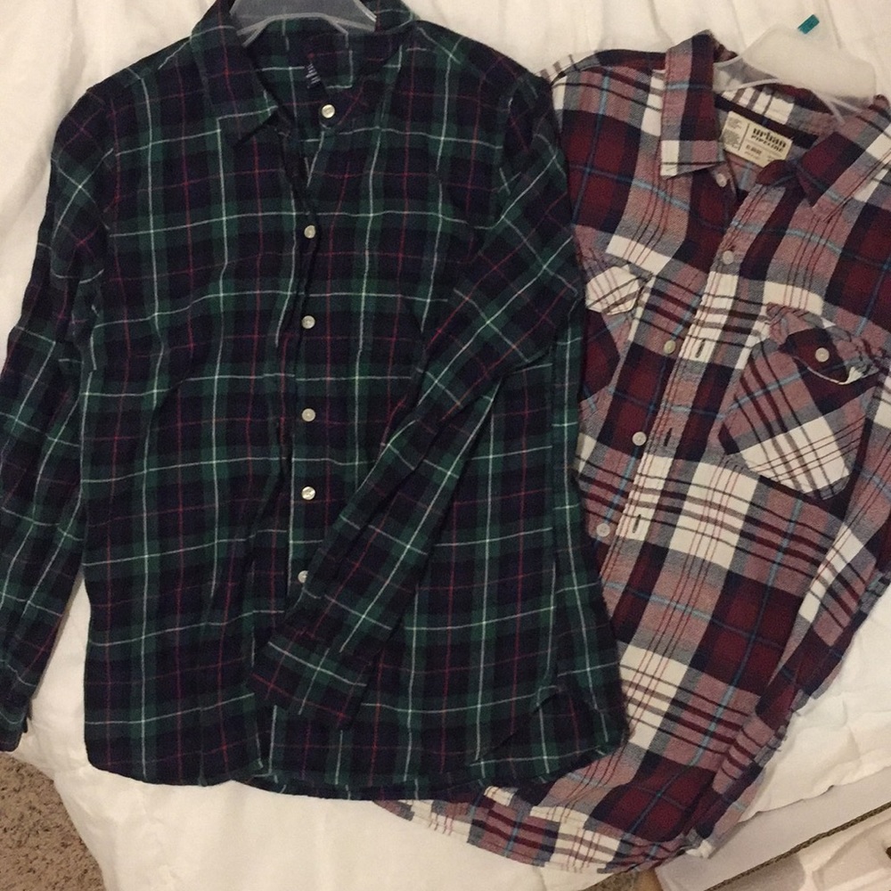 2 plaid shirts